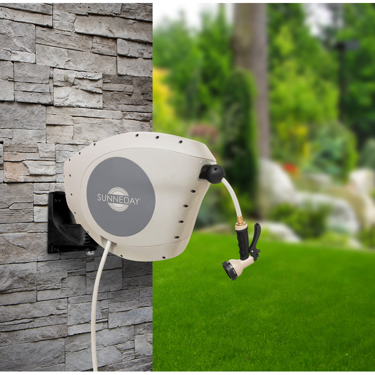 Sunneday Retractable Garden Plastic Wall Mounted Hose Reel & Reviews Wayfair